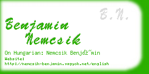 benjamin nemcsik business card